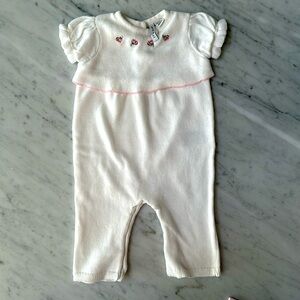 Janie and Jackie, Baby Girl Rose Knit Bodysuit, onesie, one piece, 0 - 3 Month